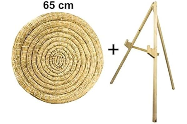 Cible ronde en paille 65 cm avec support