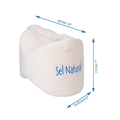 Sel Natural Orthopädisches Knie Kissen für Seitenschläfer, sorgt für Druckentlastung und ermöglicht eine ergonomische Schlafposition, in Cream – Gegen Gelenkschmerzen, Rückenschmerzen, Beinschmerzen (weiß) - 2