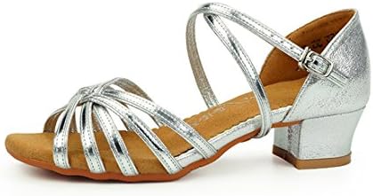 WXMDDN Latin Dance Shoes Girls Silver Dance Shoes Outdoor Soft Floor Exercise Shoes and Children's Shoes and Sandals Modern Dance Performances,E37