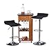 Produktbild Relaxdays höhenverstellbar, drehbar, bis 120 kg, Metall, Kunstleder Barhocker Chillout A 2er Set Stoff, verchromter Stahl, Schaumstoff Schwarz, H x B x T: 86 x 39 x 39 cm