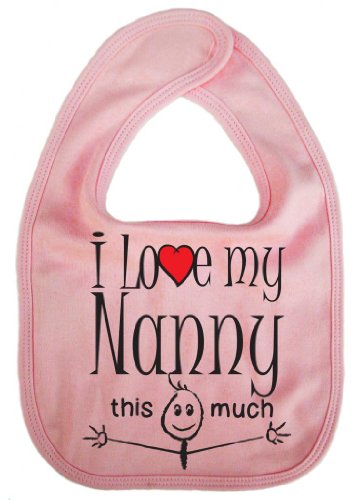 IiE, I love my Nanny this much, Unisex Feeding Bib, Pink