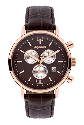 Gigandet Classico Herren Armbanduhr Chronograph Analog Quarz Braun G6-009 Gigandet Classico Herren Armbanduhr Chronograph Analog Quarz Braun G6-009