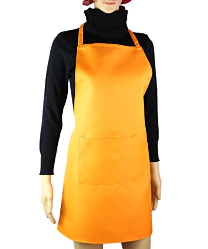 raylinedo Uni Unisex Cook kochen Catering Arbeit Professionelle Köche Kellner Schürze Kinderschürze mit Twin Doppel-Pocket orange