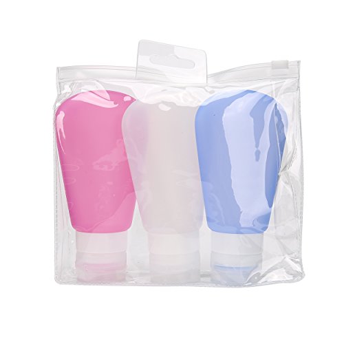 Set von 3 tragbare Reise-Flaschen Silikon-Behälter nachfüllbar 3 OZ (3 Ounce)