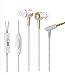 Produktbild Langston ® Motorola Moto E3 Gold Geflochten Metal In Ear Stereo High Definition Kopfhörer mit built in Mikrofon und Lautstärkeregler eingebaut