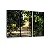 Produktbild LIS HOME Himmelsleiter. Sonnenlicht strömt durch einen dichten Wald und beleuchtet die Treppe, die Sich nach Oben bewegt. Druck auf Leinwand. Wandkunstwerk. Moderne Fotografie. Wohnkultur