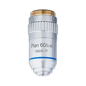 AmScope 60X Plan Achromatic Objective Lens with Knurled Ring