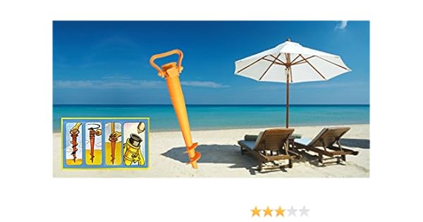 Pied Plage Fixe Parasol Visse Sable Facile Pratique