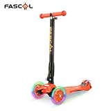 Fascol® Freestyle Plegable Patinete para niños entre 3 y 9 años + + rodillera, ABEC-7 Cojinetes, Grandes ruedas de poliuretano [naranja]