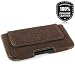 Produktbild Hirsch - Premium Vintage Ledertasche Schutzhülle Belt Case Gürteltasche aus Echtesleder Nubukleder Farbe Nussbraun - Size XL Große XL