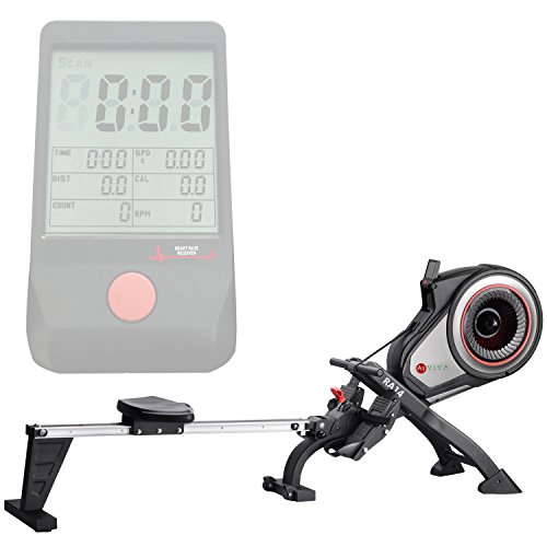 AsVIVA RA14 Rudergerät Magnetic Rower Cardio mit 10kg Schwungmasse, Magnetbremse mit 8 manuelle Widerstandsstufen, Multifunktionscomputer mit Pulsmessung - 4