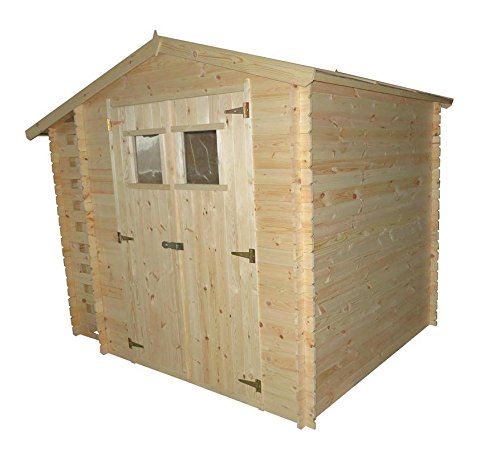 Gartenhaus Velden – 2,56 x 2,00 Meter aus 19mm Blockbohlen mit Kaminholzunterstand - 4
