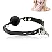 Produktbild Hisionlee BDSM Mouth Gag Ball Interchange Silikon Ball Gag mit Sperre Schlüssel (Schwarze Kugel-Linie)
