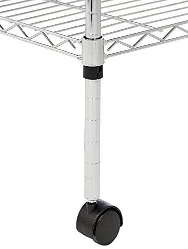 AmazonBasics Regal mit 5 Regalböden, mit Rädern, Chrom - 6