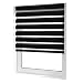 Produktbild casa pura® Doppelrollo Day & Night mit Doppelfunktion - tageslichtdurchlässig und verdunkelnd - in 8 Größen | Schwarz | 80x150cm