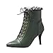 Produktbild VJGOAL Damen Stiefeletten, Schuhe Damen Stiefeletten Spitze Stiletto Super High Heel Modische Krawatte Mit Wilden Seitlichen Reißverschluss Große Damen Kurze StiefelGrün37