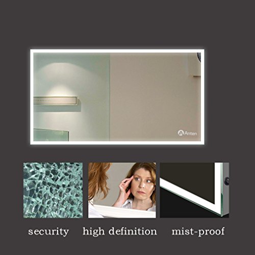 Anten® 19W 80×60CM 6000K LED Badspiegel Spiegelleuchte Spiegel Wandspiegel mit Beleuchtung LED Touch Schalter [Energieklasse A+] - 7