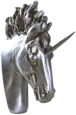 Large Silver Unicorn Wall Head (55 x 30 x 17 cm +25cm horn)
