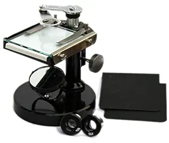 Labworld Brass simple dissecting microscope with two eyepieces and revolving arm for good magnification for school collge laboratory and hospitals