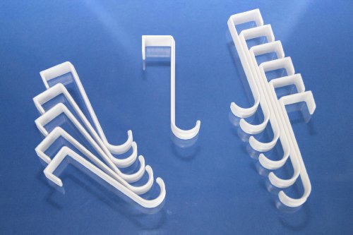 De-Plastik 5276 111 Tür- und Fensterhaken / 80 x 42 mm / weiß / 12er Set - 2