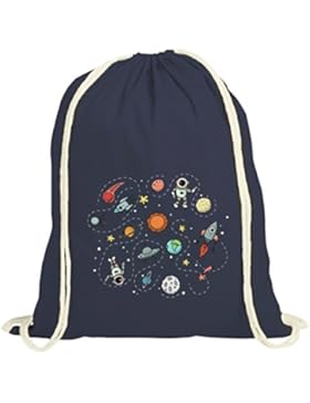 Raumfahrer natur Turnbeutel mit Astronauten im Weltall Motiv von ShirtStreet
