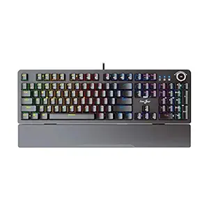 Redgear Shadow Blade Mechanical Keyboard with Drive Customization, Spectrum LED Lights, Media Control Knob and Wrist Support (Black)