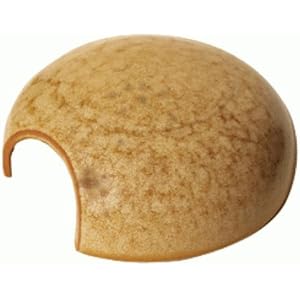 Namiba Terra 7143 Schlangenhöhle, rund 32 cm, Terra-Puzzle Unterschlupfschale, gelb glasiert