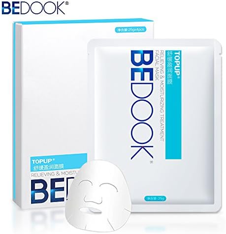 BEDOOK TOPUP 4 Sheet Relieving &amp; Moisturizing Treatment Facial Masks Natural Essence Skin Care (100g)