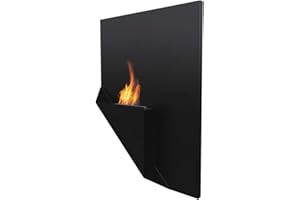 KRATKI Cheminée Murale décorative Papa - 900 x 650 mm - Récipient de 0,2 l - Noir - Idéal pour la Maison, Le Salon ou la Chambre à Coucher - Certifié TÜV Rhénanie