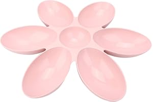 CYAK Bols d'eau de Nourriture pour Chat Mangeoire en Plastique pour Animaux de Compagnie Mangeoire Multiple pour Chat en Forme de Fleur 6 Bols Plat d'alimentation pour Animaux de Compagnie 6 Repas(Rose)