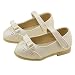 Voberry®1 Pair Cute Retro Style Toddler Baby Girls Soft Kids Bow Flats Casual Walking Princess Shoes (6, White)