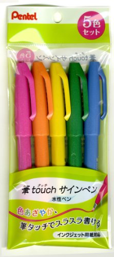 Pentel pen touch felt-tip pen 5 color XSES15C-5 (japan import)