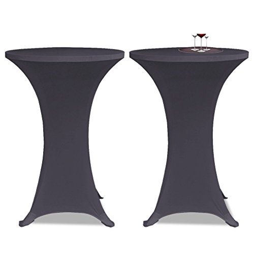 vidaXL 2x Stehtischhusse Stretch Hussen für Bistrotisch Stehtischhussen 80 cm Anthrazit - 2