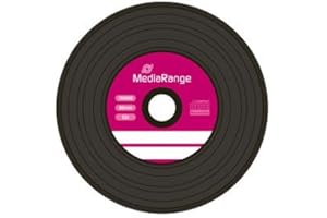 NATUREINKS 10 pieces Mediarange Vinyl Branded CD-R CD 52x 700MB 80 minutes in Sleeves, Diamond Black Surface, Retro look MR225