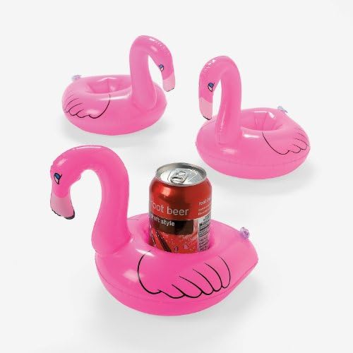 Mini Cute Red Flamingo Floating Inflatable Drink Can Holder Pool Bath Toy by Badgal