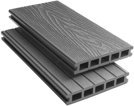 Tuda Grass Direct | 3.6m Composite Decking Board WPC – Deep Embossed Woodgrain Effect | Grey