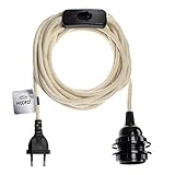 KREATIV SEIN: Die abnehmbare E27-Buchse ermöglicht es Ihnen, das Netzkabel auf die gewünschte Größe zu kürzen. Wickeln oder führen Sie das Kabel durch ein Regal, Möbel, Strahler, Leuchtenfuß.