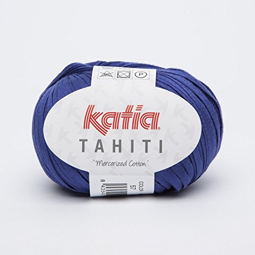 Tahiti, Baumwoll-Bändchengarn von Katia - royalblau (57)