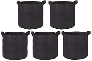 S STUARTS DIRECT LIMITED Fabric Grow Bags for Garden | Pack of 5 Non-Woven Breathable Flower Pot for Indoor Plant Hydroponic Gardeners who Grow Inside Tent | Fabric Plant Pots for Garden Planters of Vegetables & Fruits