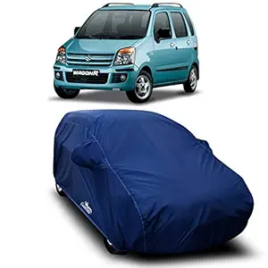 ROYALS CHOICE Water Resistant Dust Proof Car Cover with Mirror Pocket for Maruti Suzuki Old WagonR (Navy Blue)