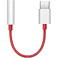 One Plus Nord USB Type C to 3.5mm Adapter for OnePlus 10 pro Oneplus 11R 7T 8T 9 Pro Headphone Jack Adapter - USB Type C to 3.5mm Aux Audio Earphone (White & Red) (3.5mm Audio Jack)
