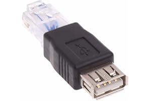 CABLEPELADO Adaptateur USB femelle vers RJ45 mâle | Adaptateur USB vers Ethernet | Vitesse 10 Mo/100 Mo | RJ45 8P8C | Convient pour connecter un modem/routeur USB au port RJ45
