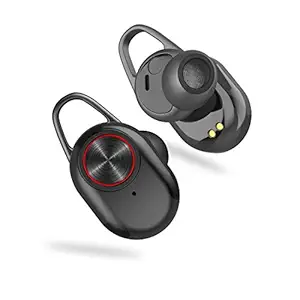 GIZMORE Wireless Twin TWS Earphone with Bluetooth Compact Charging case and Touch Controls (Black)