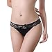 Produktbild feiXIANG Damen Tangas Frauen Slim Fit Dessous niedrige Taille Tanga Lingerie Höschen bowknot Unterwäsche transparent Comfort atmungsaktive Tangas (freie Größe, Schwarz)
