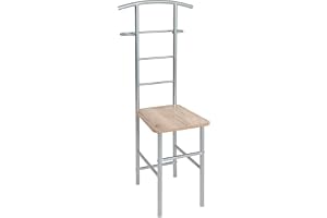 HAKU herrbetjänt som stol, stum tjänare, sittdel i aluminium, ek, MDF, metall - mått: B 46 x H 109 x D 46 cm, stil: modern