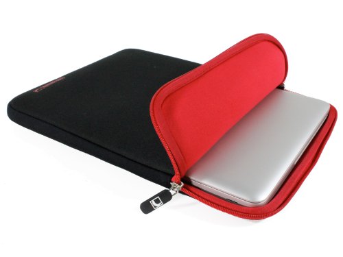 COOL BANANAS ShockProof Tasche passgenau für MacBook Pro & MacBook Air 13 Zoll | Sleeve | Hülle mit strapazierfähigem Nylonbezug | Ultra-leicht | perfekter Schutz durch Memory-Foam-Effekt | Farbe Rot