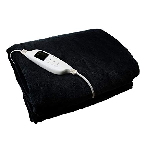 Glowmaster Electric Heated Blanket Throw Over Soft Fleece Washable Polyester Warm Mattress (Black) Glowmaster Electric Heated Blanket Throw Over Soft Fleece Washable Polyester Warm Mattress (Black)