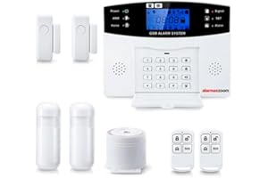 ALARMASZOOM Alarma Hogar WiFi+gsm Castellano sin cuotas para casa facil instalacion en español con Ranura para Tarjeta SIM. Aviso con Llamada o Mensajes SMS en Caso de intrusión. App Tuya Smart o Smart Life