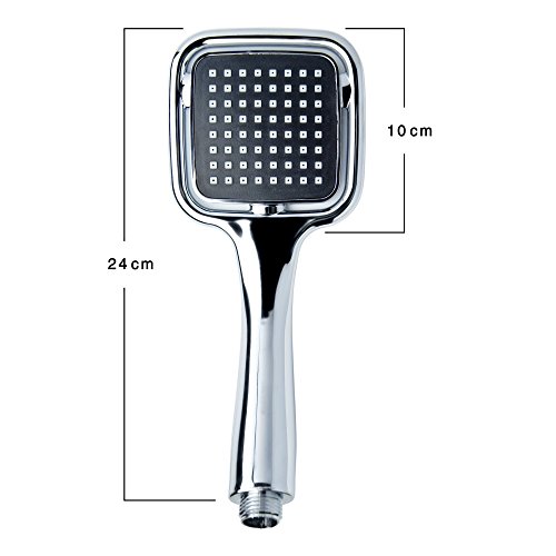 Wivingo Duschkopf | Handbrause im eleganten rechteckigen Design | Verchromte Duschkopfbrause | Brausekopf verwendbar mit handelsüblichem Schlauch (Einzel) - 4