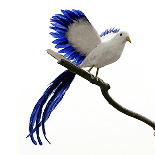 Gazechimp Dekovögel Langen Tail Vogel Phönix mit Federn für Gastgeschenke Baumschmuck Garten Haus Dekor